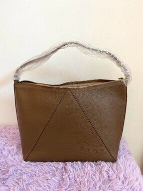 Personalized "VT" Brown Hobo Bag by Leatherology - Brand New